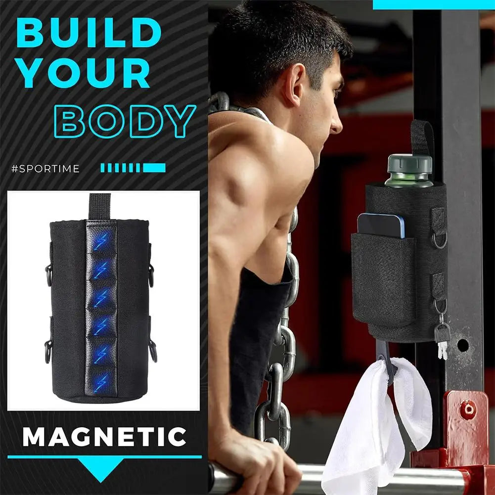 Magnetic Water Bottle Holder Bag 2025 – Gym & Outdoor Sports, Strong Magnet Cup Pouch