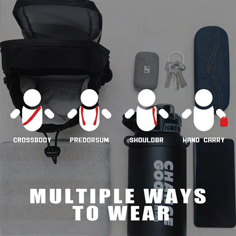 Magnetic Water Bottle Holder – Portable Pouch with Phone Pocket, Large Capacity Gym Accessories Organizer