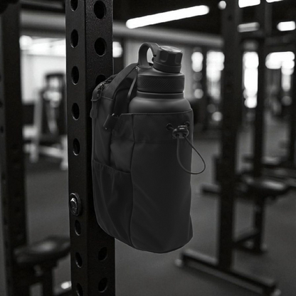 Magnetic Water Bottle Holder – Portable Pouch with Phone Pocket, Large Capacity Gym Accessories Organizer